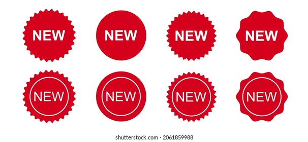 New badge, label sticker tag stamp and price tars vector set