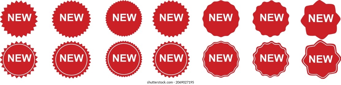 New badge set. New label sticker tag stamp vector