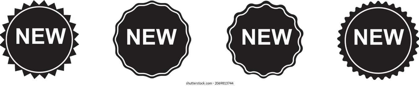 New badge set. New label sticker tag stamp. Price tars vector