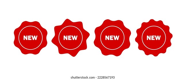 New badge set. New label sticker tag stamp. Price tars vector