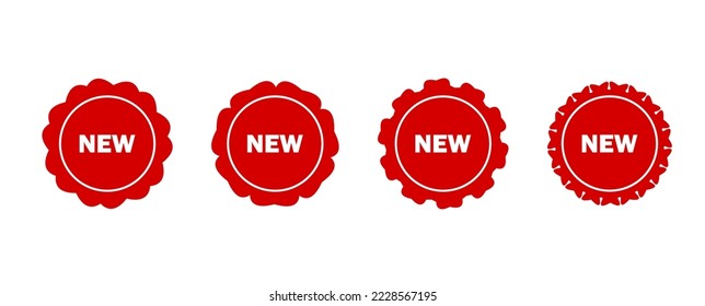 New badge set. New label sticker tag stamp. Price tars vector