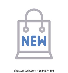 new bag vector color line icon 