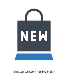 nuevo icono de color de glifo vectorial de bolsa 