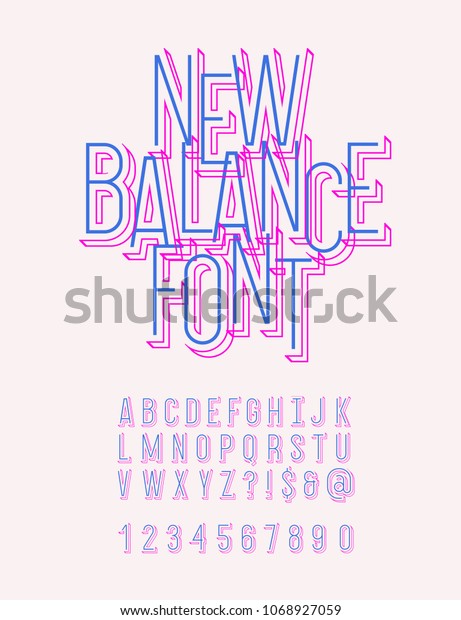 New Balance Original Typeface Modern Colorful Signs Symbols
