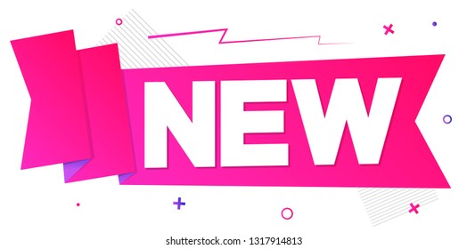 New banner design template, promo tag, vector illustration