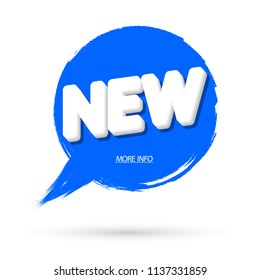 New banner design template, speech bubble grunge, vector illustration