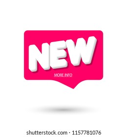 New banner design template, speech bubble, vector illustration