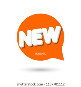 New banner design template, speech bubble, vector illustration