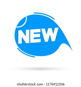 New banner design template, speech bubble tag, vector illustration