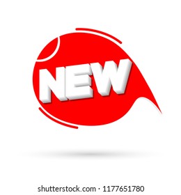 New banner design template, speech bubble tag, vector illustration