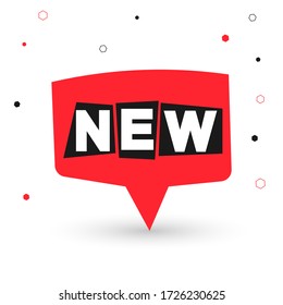 New banner design template, speech bubble promo tag, vector illustration
