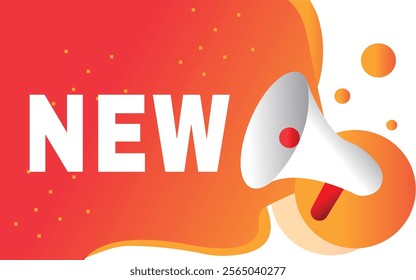 New banner element vector illustration modern template for retail promotion. Speech bubble icon megaphone.