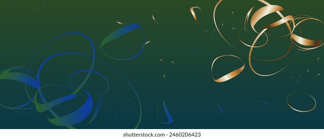 New banner gold on a green background Jewelry or Christmas gold design black background abstract shiny color golden