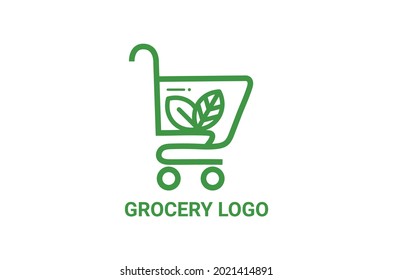 new basket grocery logo design vector template