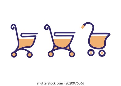 new basket icon, new cart logo, flat icon set vector