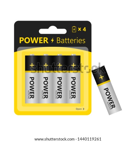 New Batteries 4 batteries illustration