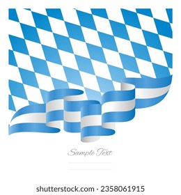 New Bavaria Germany light blue white wavy flag ribbon concept design template. Premium flags Bavaria Germany ribbon vector design on abstract blue background