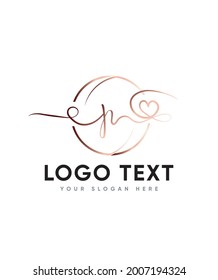 A new beautiful script with calligraphic styles letter type P logo template, Vector logo for business and company identity 