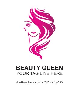 New beauty  logo design and cute girl face design