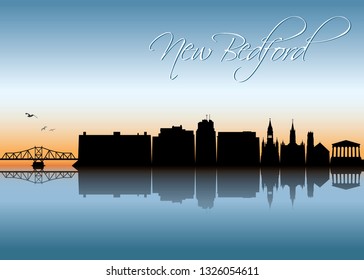 New Bedford skyline - Massachusetts, United States of America, USA - vector illustration