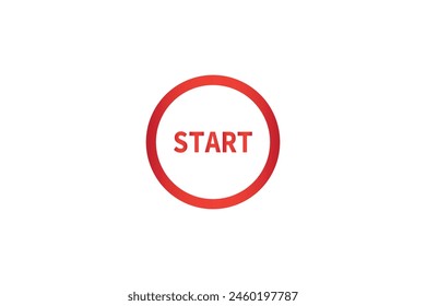 New beginning, business startup concepts. Push button with the word start on white background.