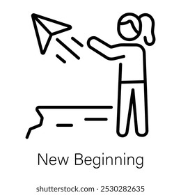 New beginning icon in line style 