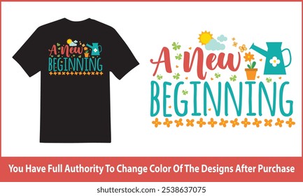 Un nuevo comienzo de diseño de camiseta de primavera, archivos de corte, Hola diseños de Vector - Sweet Quote idea | Diciendo de invierno - Clipart de temporada, diseño de primavera de bienvenida