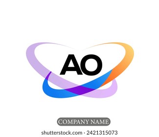 NUEVO BEST AO creativo inicial último logo.AO abstracto.AO último vector diseño.AO diseño del logotipo de Monograma .logotipo de la empresa