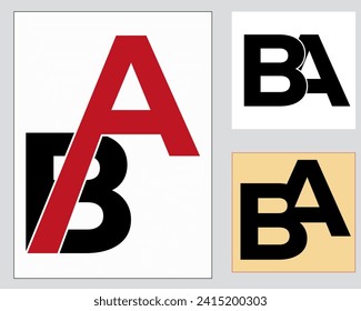 NEW BEST BA creative initial latter logo.BA abstract.BA latter vector Design.BA Monogram logo design .company logo