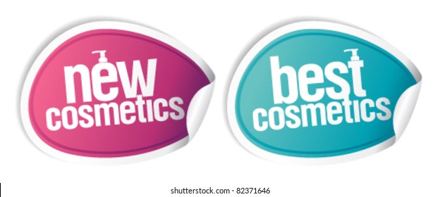 New best cosmetics stickers set.