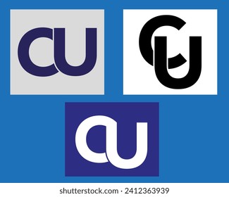 NEW BEST CU creative initial latter logo.CU abstract.CU latter vector Design.CU Monogram logo design .
