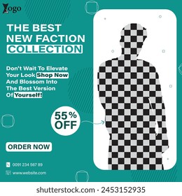 New best fashion collection sale social media post  banner template. Suitable for Post, Sale Banner, Promotion Product, Business, Company Fashion