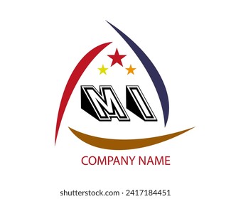 NEW BEST MI creative initial latter logo.MI abstract.MI latter vector Design.MI Monogram logo design .company logo