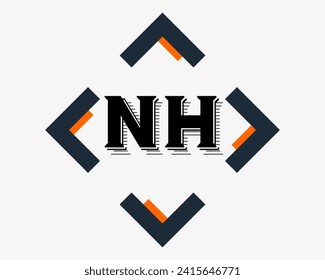 NEW BEST NH creative initial latter logo.NH abstract.NH latter vector Design.NH Monogram logo design .company logo