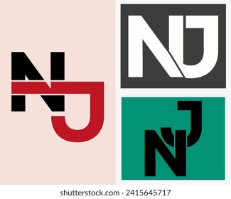NEW BEST NJ creative initial latter logo.NJ abstract.NJ latter vector Design.NJ Monogram logo design .company logo
