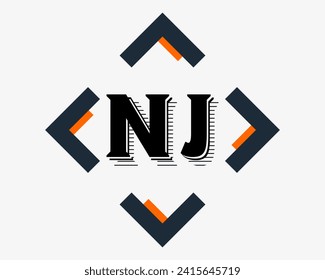 NEW BEST NJ creative initial latter logo.NJ abstract.NJ latter vector Design.NJ Monogram logo design .company logo

