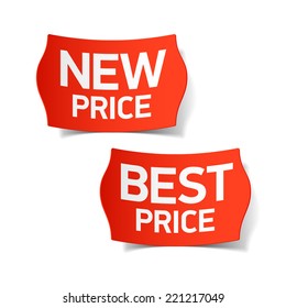 New And Best Price Labels. Vector.