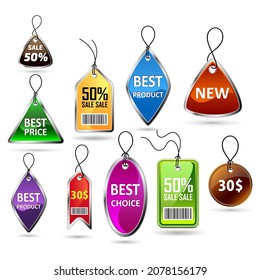 New, Best Product, Best Price collection tags. Colored tags. Vector illustration for promotion, sale and discounts.