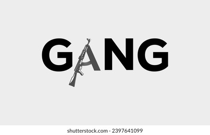 New best uncommon modern GANG  negative space logo in 2024