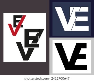 NEW BEST VE creative initial latter logo.VE abstract.VE latter vector Design.VE Monogram logo design .