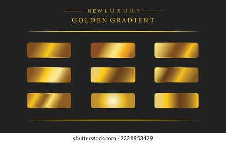NUEVO gran conjunto de gradiente de oro metálico Lujo