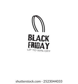 Novo o maior dia de compras do ano logotipo para promover símbolo marca de desconto, nível, modelo de logotipo vetorial.Black Friday Presente Bandeira Vetor