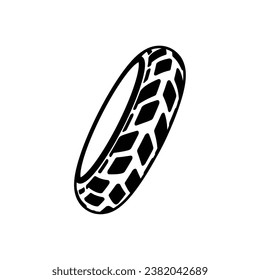 New bike tyre vector black and white eps.