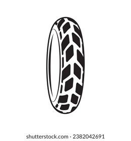 New bike tyre vector black and white eps.