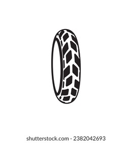 New bike tyre vector black and white eps.