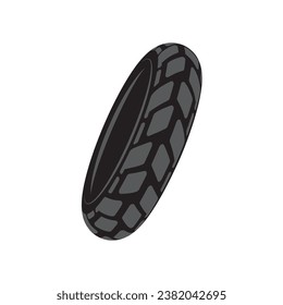 New bike tyre vector black and white eps.
