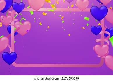 New Birthday celebration with balloon purple dark blue
and ribbon