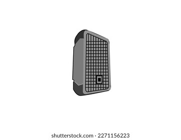 A new black bookshelf speaker isolated on white background. Clipping path.. Pair of new black bookshelf speakers isolated on white background.