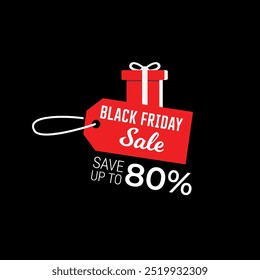 Novo logotipo Black Friday para ícone de publicidade tag de desconto, nível, modelo de logotipo vetorial.Black Friday Gift Banner Vetor
