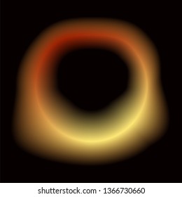 New Black hole vector isolated on black space . Easy editable form and color blend. Universe and spacetime exhibiting captured in 2019.